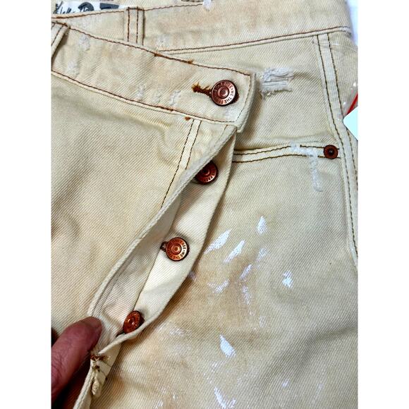 Free People Parker Wrap Denim Mini Skirt Butter Cream - Picture 16 of 16